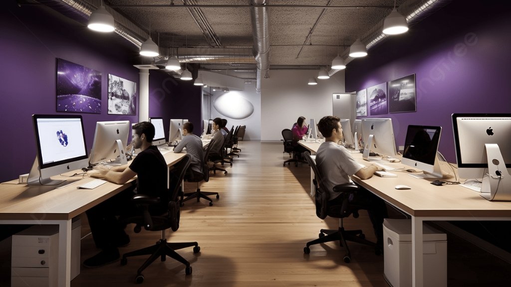 Purple Office interior design
