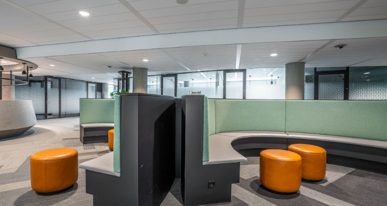 acoustic panels on walls and ceilings